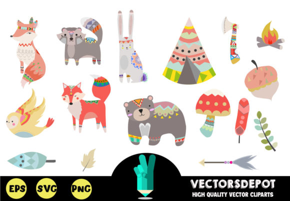 Unleash Creativity with BOHO Woodland Tribal Animals Clipart