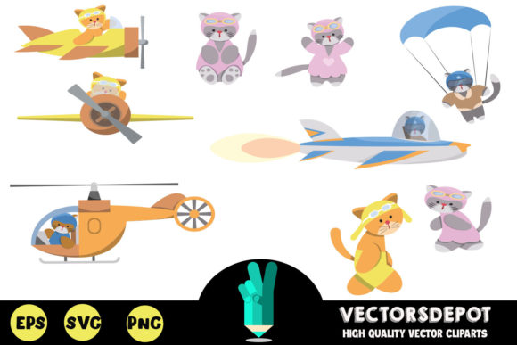 Unlocking Creativity with Animal Pilots Clipart: A Versatile Illustration Pack